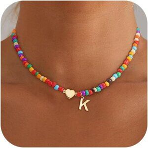 Initial Necklaces for Girls Women K